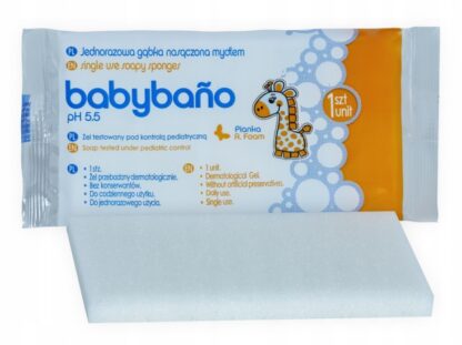 Gąbka Z Mydłem Dla Dzieci Jednorazowa Pediatryczna Higieniczna pH 5.5 - obrazek 5