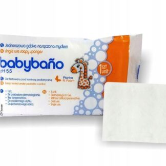 Gąbka Z Mydłem Dla Dzieci Jednorazowa Pediatryczna Higieniczna pH 5.5